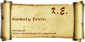 Konkoly Ervin névjegykártya